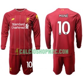 Liverpool Mane 10 Bambino Maglia Prima 2019/2020 Manica Lunga (+ Pantaloncini)